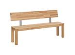 P & B Sitzbank, Kernbuche, Holz, Kernbuche, massiv, 160x84x40 cm, mit Rückenlehne, in verschiedenen Größen erhältlich, Esszimmer, Bänke, Sitzbänke