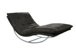 Relaxliege W.SCHILLIG "daily dreams", grau (anthrazit z69), B:95cm H:85cm T:169cm, Longlife Xtra-Leder Z69: Das feinnarbige, gedeckte Softleder Z69 besticht durch seine außergewöhnliche Weichheit im trendigen »Vintage-Look«, Hautstärke 0, 9 - 1, 1 mm, Sofas, Relaxliege, in Waffelkissen-Optik, Schaukelgestell silber matt, in 2 Breiten