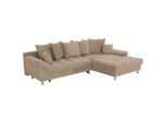 Livetastic , Taupe , Textil , Füllung: Schaumstoffflocken,Schaumstoffflocken , Ottomane rechts, L-Form , 312x198 cm , Made in EU , Liegefunktion, Schlafen auf Sitzhöhe ,