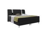 Mid.you , Schwarz , Textil, Leder , Lederlook,Lederlook,Lederlook,Lederlook , H3 , 7-Zonen , 180x115x210 cm , Oeko-Tex® Standard 100 , Matratze, gepolstertes Kopfteil, Federkernmatratze, Topper durchgehend, in verschiedenen Größen erhältlich, Kingsize, Partnermatratze mit durchgehendem Bezug, Matratze durchgehend ,