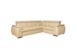 Livetastic , Beige , Leder , Echtleder , Rindleder , Buche , L-Form , 265x193 cm , Made in EU , Lederauswahl, seitenverkehrt erhältlich, Rücken echt ,