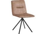 Polsterstuhl MUSTERRING "JustB SP500", beige (sand), 1 Stk., Veloursstoff, nicht drehbar, Stühle, Polsterstuhl, ohne Armlehne, wahlweise mit Drehfunktion, Stativgestell in schwarz