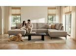 Wohnlandschaft OTTO HOME "OLAND Chenille U-Form, XXL, B: 345 cm, Skandi-Design", beige (taupe), B:345cm H:85cm T:210cm, 100% Polyester, Sofas, Wohnlandschaft, U-Form, 345 cm, Wellenunterfederung, Skandi-Design, Metallfüße