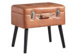 Xora Hocker , Braun, Schwarz , Holz, Textil, Holzwerkstoff , Kiefer , rechteckig , 50x46x35 cm , Stauraum , Wohnzimmer, Sessel, Hocker, Sitzhocker