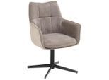 Livetastic Armlehnstuhl , Anthrazit, Schwarz , Metall, Textil , Drehkreuz , 62x85x62 cm , Sitzfläche 360° drehbar , Esszimmer, Stuhl, Polsterstühle