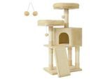 FEANDREA Katzenbaum 115cm Kratzbrett beige