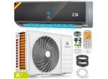 KESSER® Klimaanlage SET Split - Klimagerät mit WiFi/App Funktion - Kühlen A++/ Heizen A+ , Kältemittel R32 - LCD-Display , Fernbedienung und Timerfunktion - Inkl. komplettem Montagematerial, Split 90