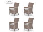 Garden Impressions Costa tuinstoelen set van 4 wicker met kussen