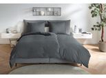 Bettwäsche PRIMERA "Renforce Stonewashed", grau (anthrazit), B/L: 135cm x 200cm, 1 Stk., 1 Stk., Renforcé, B/L: 80cm x 80cm, 2 Stk., Renforcé, Obermaterial: 100% Baumwolle, Bettwäsche, Bettwäsche, jedes Teil ein Unikat, gewaschene Used Optik