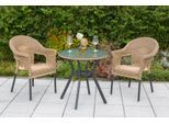 Balkonset MERXX "Ravenna", beige (natur), Sitzmöbel-Sets, Balkonset