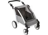 Puppen-Zwillingsbuggy CHIC2000 "Puppen-Trailer Roadster", grau (jeans grau), Puppenwagen, KinderB:40cm H:64cm T:72cm, Kunststoff, Polyester, Stahl, Puppen-Zwillingsbuggy, für zwei Puppen, B:40cm H:64cm T:72cm
