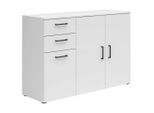 Milino Kommode, Weiß, Kunststoff, 5 Fächer, 2 Schublade(n) Schubladen, 120x83x40 cm, FSC Mix, Beimöbel erhältlich, Typenauswahl, stehend, Wohnzimmer, Kommoden & Sideboards, Kommoden