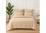 Bettwäsche WOLKENFELD "Wolkenfeld Premium Musselin mit Reißverschluss", beige, B/L: 200cm x 220cm, 1 Stk., 2 Stk., Musselin, B/L: 80cm x 80cm & 80cm x 80cm, 3 tlg., Musselin, Obermaterial: 100% Baumwolle, Bettwäsche, Bettwäsche, aus 100% Baumwolle – Atmungsaktiv & Weich – inkl. Kissenbezug 80x80
