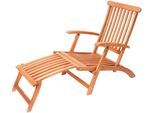 Gartensessel MERXX "Deck Chair", rot (rotbraun), B:58cm H:92cm T:144cm, Sessel, Gartensessel, Eukalyptusholz, verstellbar, klappbar