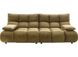 3-Sitzer HOME AFFAIRE "Cozy Bubble, mit klappbaren Armlehnen, Breite 220cm", braun (messing), B:220cm H:85cm T:108cm, Sofas, 3-Sitzer, mit eleganter Steppung, Rundumbezug & weicher Polsterung