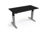 STIER Elektrisch höhenverstellbarer Schreibtisch 501-23 160 x 80cm Schwarz/Silber melaminierte Platte 68-120cm (907749)