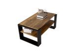 CraftPAK Couchtisch, Nussbaum, Schwarz, Holzwerkstoff, Rechteckig,Rechteckig, 96x42x53.8 cm, Wohnzimmer, Wohnzimmertische, Couchtische