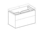 Geberit Xeno² Waschtisch-Unterschrank 500509001 88x53x46,2cm, matt/greige, mit 2 Schubladen
