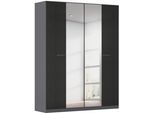 Kleiderschrank OTTO HOME "Mehrzweckschrank Aktenschrank Möbel Mietswohnung Schlafzimmer OTELI", schwarz (graumetallic, hochglanz effektgrau), B:181cm H:229cm T:54cm, Holzwerkstoff, Schränke, Kleiderschrank, mit zusätzlichen Einlegeböden, optional mit Spiegel MADE IN GERMANY
