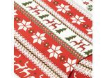Baumwoll-Canvas Norweger-Muster "Doreen", rot-color