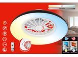 BRILONER LEUCHTEN LED Deckenleuchte "WINDORA Deckenventilator", weiß (matt, schwarz), 1, Ø 10,5cm H: 8,5cm, 1 Stk., Leuchten, 48,5 x 16 cm (DxH), Schlafzimmer, Wohnzimmer, Esszimmer, Flur, Küche, LED Deckenleuchte