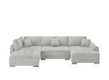 Wohnlandschaft mit Schlaffunktion Lemie ¦ grau ¦ Maße (cm): B: 356 H: 85 T: 218.0