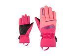 Skihandschuhe ZIENER "LAVIVI-Z AQUASHIELD JUNIOR", Damen, Gr. 4,5, rosa (pop pink), Polyester, Handschuhe Skihandschuhe, warm, wasserdicht, winddicht, atmungsaktiv