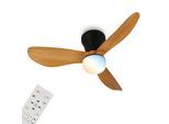 BRILONER LEUCHTEN LED Deckenleuchte "LUFITO Deckenventilator", braun (schwarz matt), 1, Ø 78cm H: 26cm, 1 Stk., Leuchten, Schlafzimmer, Wohnzimmer, Esszimmer, Flur, Küche, LED Deckenleuchte