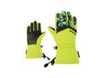 Skihandschuhe ZIENER "LETT-Z AQUASHIELD JUNIOR", Damen, Gr. 5, lime, Polyester, Handschuhe Skihandschuhe, warm, wasserdicht, winddicht, atmungsaktiv, weitenregulierbare Stulpe
