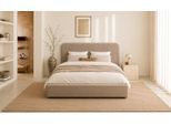 Polsterbett "ELIRA mit/ohne Bettkasten, mit/ohne Matratze, Breite 120/140/160/180cm", braun, B:152cm H:102,5cm L:219cm, 100% Polyester, LEGER HOME BY LENA GERCKE, Betten, Polsterbett, Bonnell-/Taschenfederkernmatratze (H2, H3, H4), mit/ohne Lattenrost