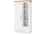 Garderobenschrank OTTO HOME "Westminster, Schrank im Landhausstil, Hochschrank, Schuhschrank", weiß (pinie weiß, wotan eiche), B:108cm H:203cm T:46cm, Schränke, Garderobenschrank