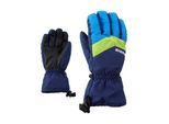 Skihandschuhe ZIENER "LETT-Z AQUASHIELD JUNIOR", Damen, Gr. 4,5, blau (navy), Polyester, Handschuhe Skihandschuhe, warm, wasserdicht, winddicht, atmungsaktiv, weitenregulierbare Stulpe