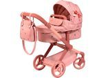 Kombi-Puppenwagen BAYER "Xeo", rosa (blumen altrosa), Puppenwagen, KinderB:37cm H:73cm T:68cm, Kunststoff, Metall, Stoff, Kombi-Puppenwagen, B:37cm H:73cm T:68cm