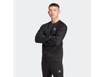 Sweatshirt ADIDAS ORIGINALS "TREFOIL ESSENTIALS", Herren, Gr. M, schwarz, Obermaterial: 70% Baumwolle, 30% Polyester, normal, Rundhals, angesetztes Bündchen, Sweatshirts Sweatshirt, Essentials Pullover, weiche Innenseite