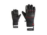 Skihandschuhe ZIENER "GOMIN-Z AQUASHIELD", Herren, Gr. 11, schwarz (schwarz. rot), Materialmix, Handschuhe Skihandschuhe, wasserdicht, winddicht, atmungsaktiv, Lederinnenhand