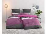 Bettwäsche OTTO HOME "Majoran", lila (beere), B/L: 200cm x 220cm, 1 Stk., 2 Stk., Polycotton recycelt, B/L: 80cm x 80cm & 80cm x 80cm, 3 Stk., Polycotton recycelt, Obermaterial: 52% Polyester, 48% Baumwolle, Bettwäsche, Bettwäsche, gestreifte Bettwäsche in 4 Qualitäten, Marke H.I.S by OTTO home