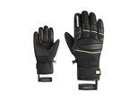Skihandschuhe ZIENER "GOMIN-Z AQUASHIELD", Herren, Gr. 11, schwarz (schwarz.lime), Materialmix, Handschuhe Skihandschuhe, wasserdicht, winddicht, atmungsaktiv, Lederinnenhand