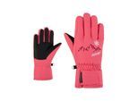 Skihandschuhe ZIENER "LAILLA-Z AQUASHIELD MÄDCHEN", Damen, Gr. 6, rosa (pink lilly), Polyester, Handschuhe Skihandschuhe, wasserdicht, winddicht, atmungsaktiv, warm, bestickt