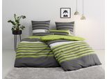 Bettwäsche OTTO HOME "Majoran", grün, B/L: 200cm x 220cm, 1 Stk., 2 Stk., Polycotton recycelt, B/L: 80cm x 80cm & 80cm x 80cm, 3 Stk., Polycotton recycelt, Obermaterial: 52% Polyester, 48% Baumwolle, Bettwäsche, Bettwäsche, gestreifte Bettwäsche in 4 Qualitäten, Marke H.I.S by OTTO home