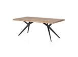 Mid.you , Naturfarben, Schwarz , Holz, Metall , Akazie , massiv , rechteckig , 100x78.5x200 cm ,