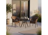Gardenson , Graphitfarben, Braun , Kunststoff, Textil, Metall , Uni , Tisch mit Glasplatte ,