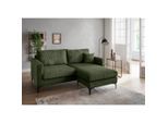 Livetastic , Dunkelgrün , Textil , Uni , Füllung: Schaumstoff,Schaumstoff , L-Form, links montierbar, rechts montierbar , 204x153 cm , Made in EU , Rücken echt ,