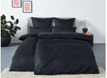 Bettwäsche OTTO HOME "Mila ab Gr. 135x200 cm aus 100% Baumwolle", schwarz, B/L: 155cm x 220cm, 1 Stk., 1 Stk., Mako-Satin, B/L: 80cm x 80cm, 2, Mako-Satin, Obermaterial: 100% Baumwolle, Bettwäsche, Bettwäsche, zeitlos elegante Uni Bettwäsche in verschiedenen Premium Qualitäten