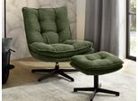 Relaxsessel JOCKENHÖFER GRUPPE "Kasper, B: 76 cm, Sitzhöhe: 47 cm", grün 426, 03, B:76cm H:85cm T:87cm, Sessel, Relaxsessel, Set: mit Hocker, 360 Drehfunktion, Cord