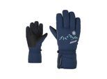 Skihandschuhe ZIENER "LAILLA-Z AQUASHIELD MÄDCHEN", Damen, Gr. 5,5, schwarz navy, Polyester, Handschuhe Skihandschuhe, wasserdicht, winddicht, atmungsaktiv, warm, bestickt