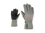 Skihandschuhe ZIENER "LAILLA-Z AQUASHIELD MÄDCHEN", Damen, Gr. 6,5, grün mud, Polyester, Handschuhe Skihandschuhe, wasserdicht, winddicht, atmungsaktiv, warm, bestickt