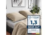 Bettwäsche WOLKENFELD "Renforcé Bettwäsche Baumwolle - Natürlich weiches Schlafgefühl", beige, B/L: 200cm x 220cm, 1 Stk., 2 Stk., Renforcé, B/L: 80cm x 80cm & 80cm x 80cm, 3 tlg., Renforcé, Obermaterial: 100% Baumwolle, Bettwäsche, Bettwäsche, 135x200 cm, 155x220 & Übergrößen I inkl. Kissenbezüge 80x80 I uni