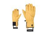Skihandschuhe ZIENER "GISMON-Z AQUASHIELD PrimaLoft TOUCH", Herren, Gr. 8, gelb (tan), Materialmix, Handschuhe Skihandschuhe, wasserdicht, winddicht, atmungsaktiv, extra warm, Leder