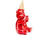Dekofigur KARE DESIGN "Sitting Gelato Bear", rot, B:18cm H:37cm T:17cm, Polyresin, Dekofiguren, Dekofigur, verschiedene Farben & Größen