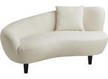 Chaiselongue OTTO HOME "Olivia", beige (creme), B:154cm H:76cm T:90cm, 100% PP, Sofas, Chaiselongue, Nierenform-Sofa mit Zierkissen im Originalbezug